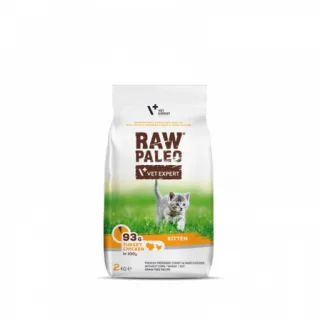 Hrana uscata pentru pisici kitten, RAW PALEO, carne de curcan si pui, 2kg