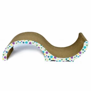 Carton de zgariat pentru pisici, model semitunel, 62.23 23.49 16 cm, Multicolor