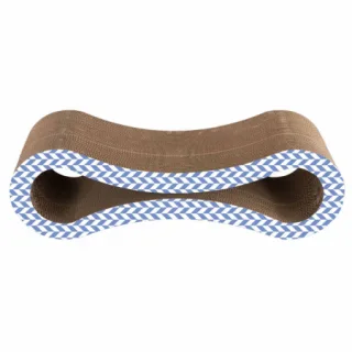 Carton de zgariat pentru pisici, model infinit, 86.36 26.67 26.67 cm, Albastru Alb