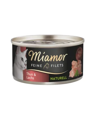 MIAMOR Feine Filets Naturell Tuna&amp;Salmon 80g ton si somon in sos propriu, hrana pisica