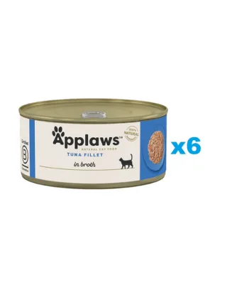 APPLAWS Cat Adult Tuna Fillet in Broth file de ton in supa 6x70 g hrana pentru pisica