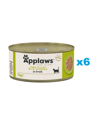 APPLAWS Cat Adult Tuna with Seaweed in Broth 6x156 g ton si alge, pentru pisici