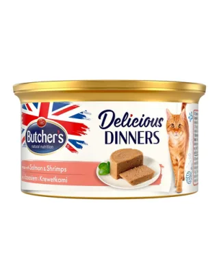 BUTCHER'S Classic Delicious Dinners mousse cu somon și creveți 85 g