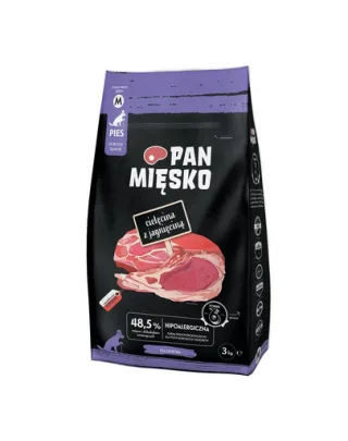 PAN MIĘSKO Vitel si miel hrana pentru seniori M 3 kg
