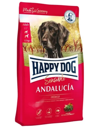 HAPPY DOG Supreme Andalucia, hrana pentru cainii adulti si sensibili, cu porc si legume, 4 kg