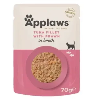 Hrana umeda pentru pisici Applaws File Ton  Creveti  70 gr
