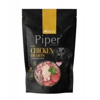 Hrana umeda pentru caini Piper Adult cu inimi de pui  spanac 500 gr