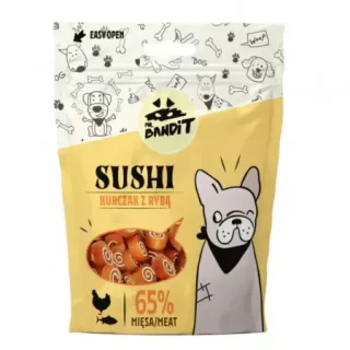 Recompense pentru caini Mr. Bandit Sushi cu pui  peste 80 gr