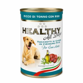 Conserva pentru caini Healty All Days cu ton   orez 400 gr