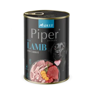 Hrana umeda pentru caini PIPER DOG, miel si morcov 400g