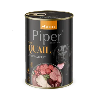 Hrana umeda pentru caini PIPER DOG, prepelita si merisoare, 400g
