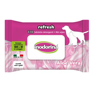 Inodorina Șervețele umede pentru animale: Aloe vera, 110 bucăți