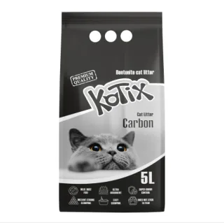 Asternut igienic pentru pisici bentonita Kotix, 5l, aroma Carbune Activ