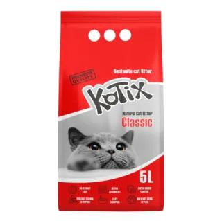 Asternut igienic pentru pisici bentonita Kotix, 5l, fara miros