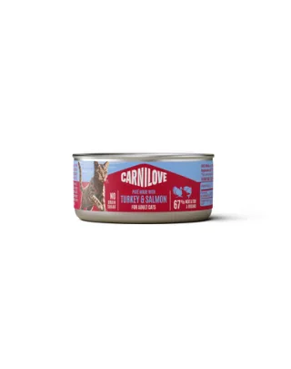Hrană umedă pisici CARNILOVE Cat Can Paté curcan și somon 100 g