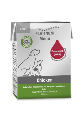 Hrana umeda caini, PLATINUM Dog Adult cu Pui, 185 g