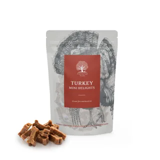 ESSENTIAL Mini Delights, XS-S, Curcan, punguță recompense fără cereale câini, 100g