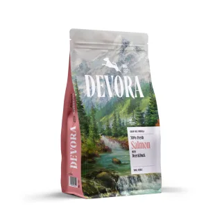 DEVORA Small Breeds, XS-S, Somon și Căprioară, hrană uscată fără cereale câini, 1.5kg