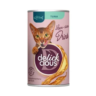 DELICKCIOUS Băutură, Ton, conservă recompense pisici, (topping), 140g