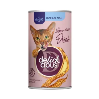 DELICKCIOUS Băutură, Pește, conservă recompense pisici, (topping), 140g