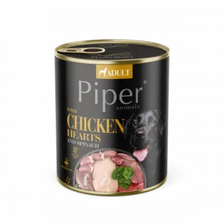 Piper adult, Hrana umeda, Inimi de pui si spanac 800 g