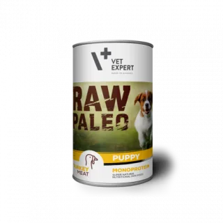 Hrana umeda pentru caini, RAW PALEO Puppy, carne de curcan, 800 g