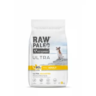 Hrana uscata pentru caini Raw Paleo Ultra Turkey Mini Adult  8kg
