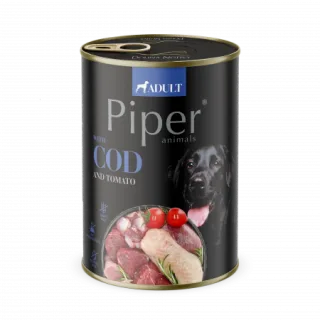 Piper Adult, Hrana Umeda, Carne de Cod si tomate, 400 g