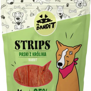 Recompense pentru caini Mr. Bandit STRIPS, iepure, 80g