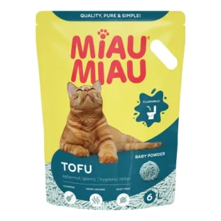 Nisip Pisici Tofu Baby Powder, Miau Miau 6L