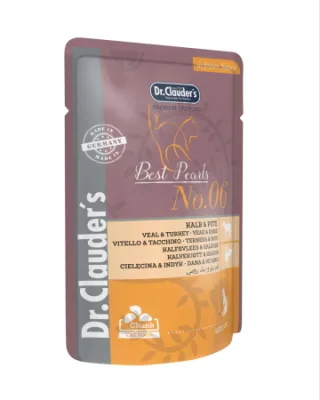 Hrana umeda pisica cu vitel si curcan Dr Clauder, 100 g