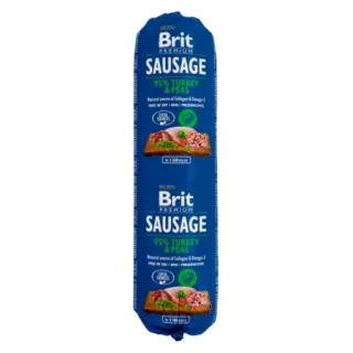 Salam pentru caini Brit cu Curcan si Mazare 800