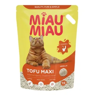 Nisip Pisici Tofu Vanilie, Miau Miau 15 L