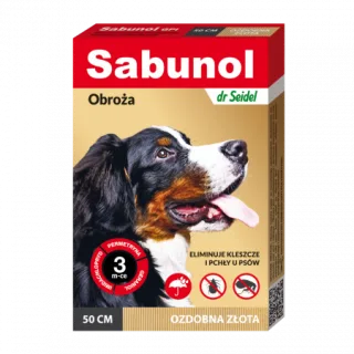 Zgarda antiparazitara caini , Sabunol GPI talie medie 10-25 kg Gold , 50 cm