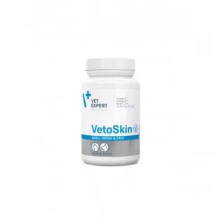 Supliment pentru tratarea afectiunilor dermatologice, la caini si pisici, talie mica, VetoSkin Twist OFF, VetExpert, 60 capsule