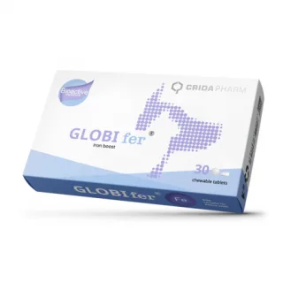 Supliment GLOBIfer   ,   Comprimate masticabile pentru caini E i pisici, 30 comprimate