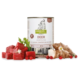 ISEGRIM, XS-XL, Căprioară, conservă hrană umedă fără cereale câini, (în sos), 400g