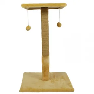 Ansamblu de joaca pentru pisici tip turn cu platforma si ciucuri Bej 75 x 45 cm