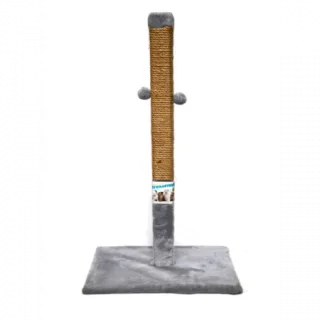 Ansamblu de joaca pentru pisici tip coloana independenta cu ciucuri culoare gri 80 x 45 cm