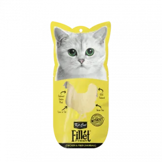 Recompense lichide pentru pisici Kit Cat Fillet Fresh, pui si fibre, hairball, 30g