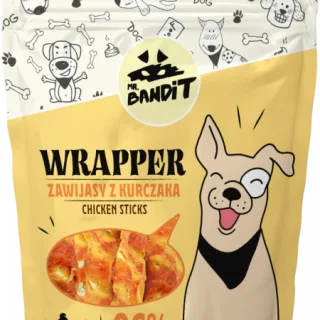 Recompense pentru caini Mr. Bandit WRAPPER XL, 13CM, pui, 500g