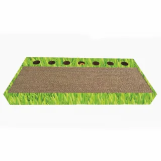 Carton de zgariat pentru pisici, model ScratchPlay, 48.26   22.22   5.08 cm, Verde