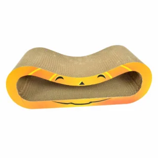 Carton de zgariat pentru pisici, model dovleac halloween, 66.67 24.13 23.33 cm, Portocaliu