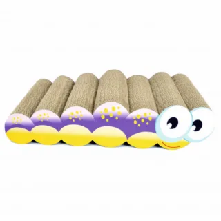 Carton de zgariat pentru pisici, model omida, 48.26 22.22 10.99 cm, Multicolor
