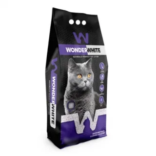 Asternut bentonita pentru pisici Wonder White, 10 kg, aroma Lavanda