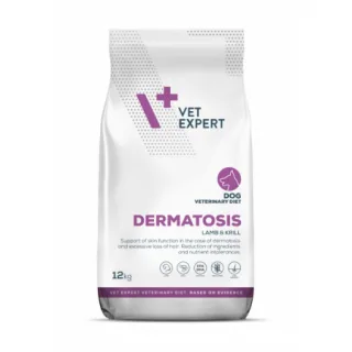 Dieta veterinara Dermatosis Dog, VETEXPERT, MIEL si KRILL, 12 kg