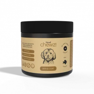 Petswell Chewz Skin  Coat 60 Comprimate masticabile cu vita