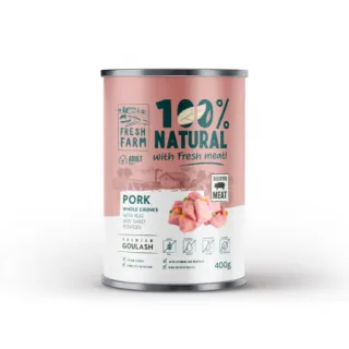 Hrana umeda caini, Fresh Farm Goulash with pork, peas and sweet potato 400 gr