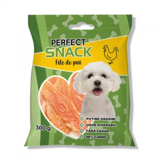 Perfect Snack, recompense delicioase pentru caini,  File pui,   300 g