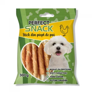 Perfect Snack, recompense delicioase pentru caini, Stick din piept de pui,   300 g
